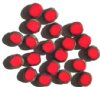 20 10x9mm Opaque Red Oval Window Beads with Speckles